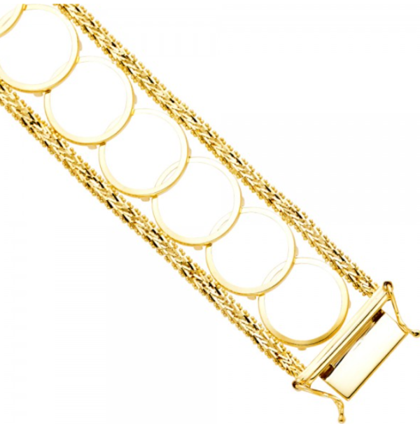 14KY 2.5 Pesos Bola Bracelet - 7.5"