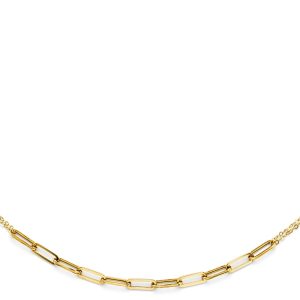 14KY Hollow Paperclip + Necklace
