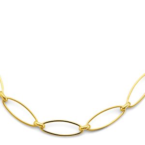 14KY Long Oval Link Necklace