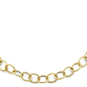 14KY Hollow Oval Link Necklace