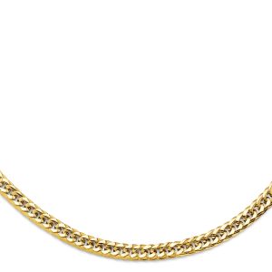 14KY Hollow Concaved Curb Necklace