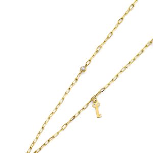 14KY Heart & Key Necklace