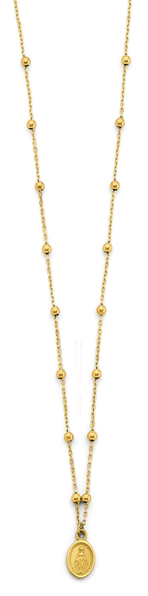 14KY Virgin Mary Ball Necklace