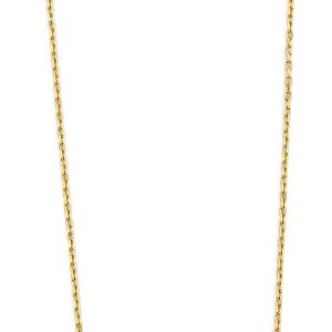 14K 2T Double Cross CZ Necklace