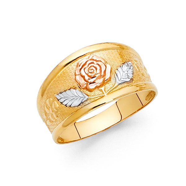 14K 3C Fancy Flower Ring