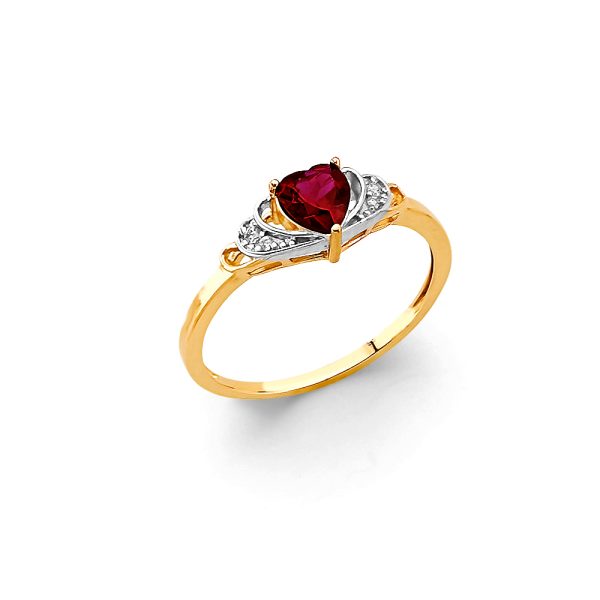14KY Fancy Red CZ Ring