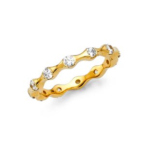 14KY CZ Eternity Band